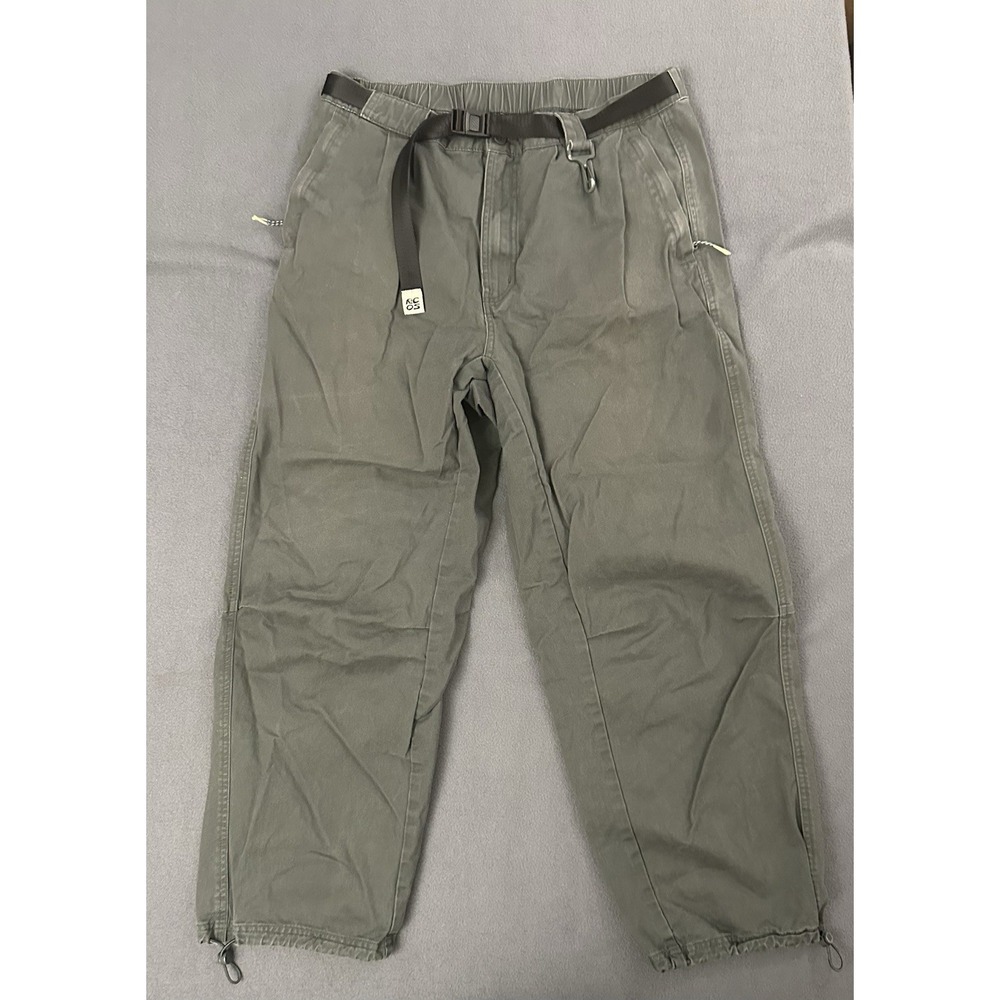 RC Outdoor Supply Pants Mens 34x30 Green Cargo Parachute Baggy Adjustable